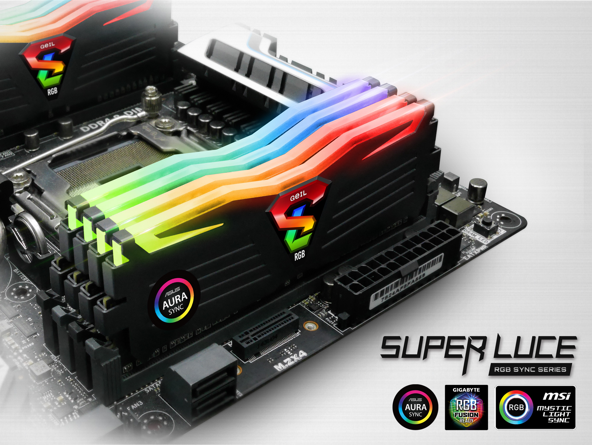 Ram GEIL SUPER LUCE RGB 8GB (1x8GB) 2400Mhz C16 DDR4 Black 2ND