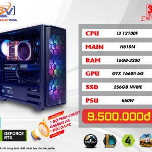 PC GAMING H610M/I3 12100F/1660Ti (VGA qua sử dụng - Linh kiện còn lại All NEW)