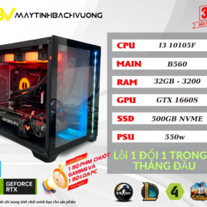 PC GAMING B560/I3 10105F/GTX 1660S (VGA qua sử dụng - Linh kiện còn lại All NEW)
