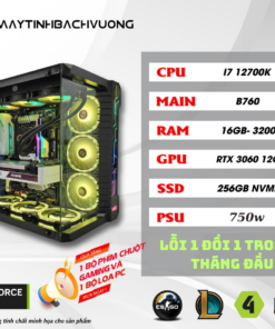 PC GAMING B760M/I7 12700K/RTX 3060 12GB (Linh Kiện ALL NEW- CHƯA KÈM TẢN)
