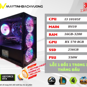 PC GAMING H410/I3 10105F/RX 570 8GB(VGA qua sử dụng-Linh kiện còn lại All NEW)