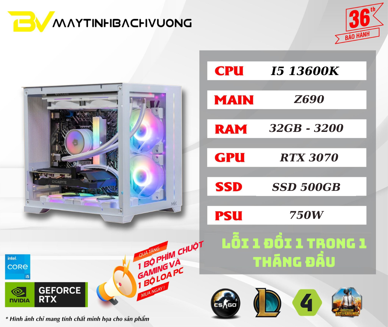 PC GAMING Z690/I5 13600K/RTX 3070 (VGA qua sử dụng - Còn lại All NEW ...