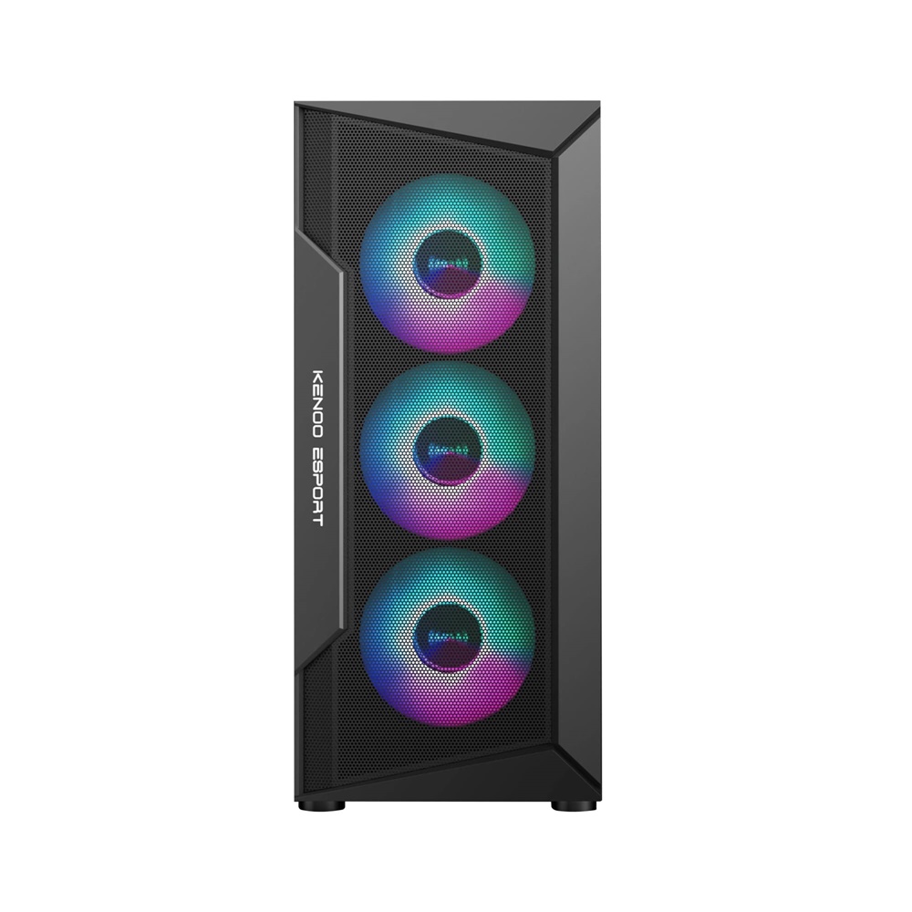 VỎ CASE KENOO ESPORT AF310 - 3F (ATX/MÀU ĐEN/KÈM 3 FAN RGB) NEW - Ảnh 3