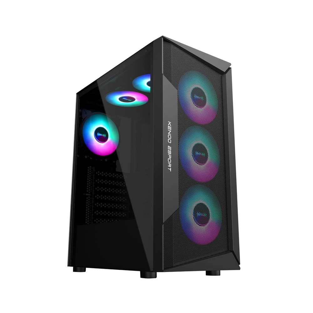 VỎ CASE KENOO ESPORT AF310 - 3F (ATX/MÀU ĐEN/KÈM 3 FAN RGB) NEW