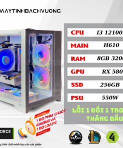 PC GAMING H610-I3 12100F-RX 580 8GB(Linh Kiện All NEW)