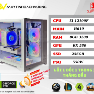 PC GAMING H610-I3 12100F-RX 580 8GB(Linh Kiện All NEW)