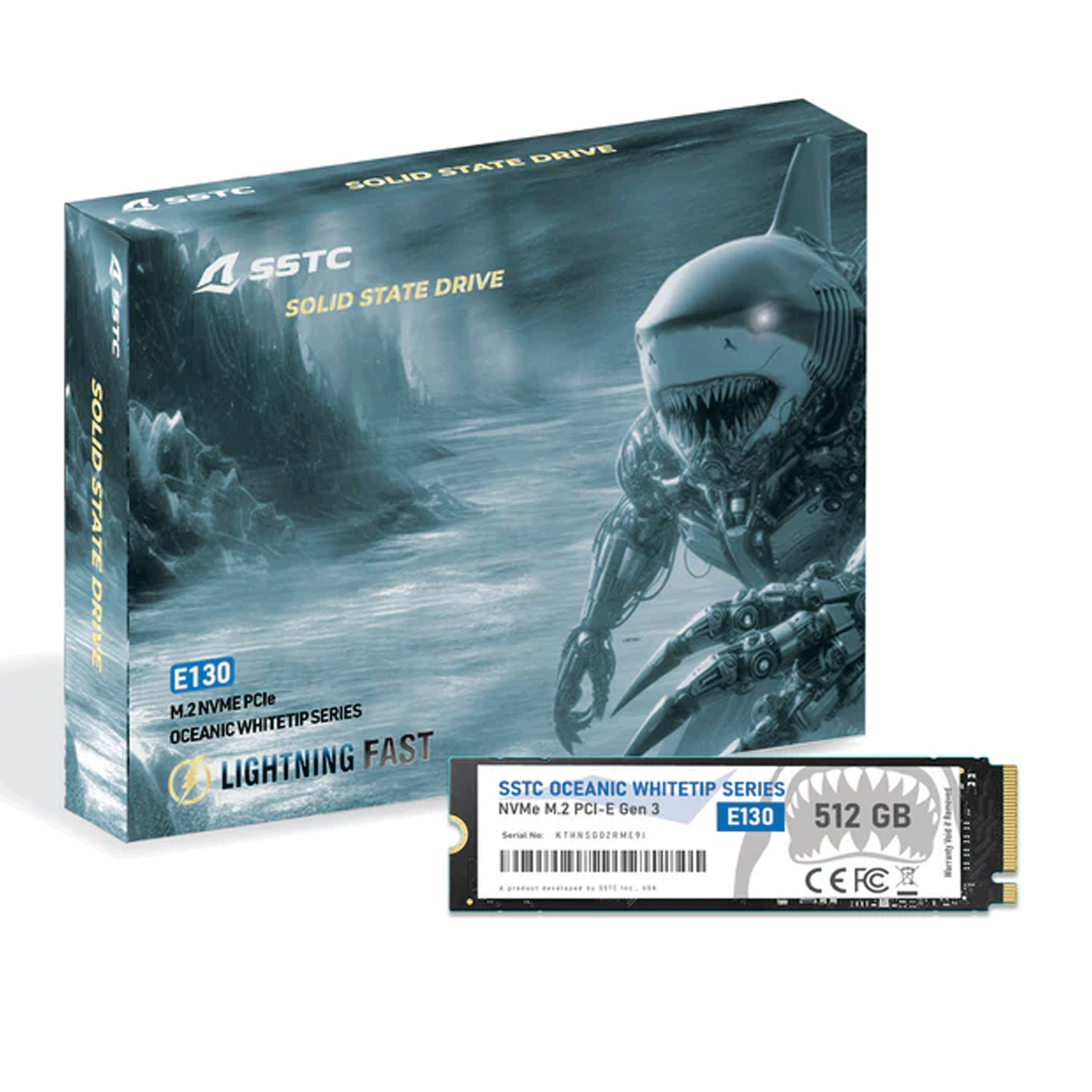 Ổ SSD SSTC Oceanic Whitetip E130 512GB M.2 2280 PCIe NVMe (Gen 3x4) NEW