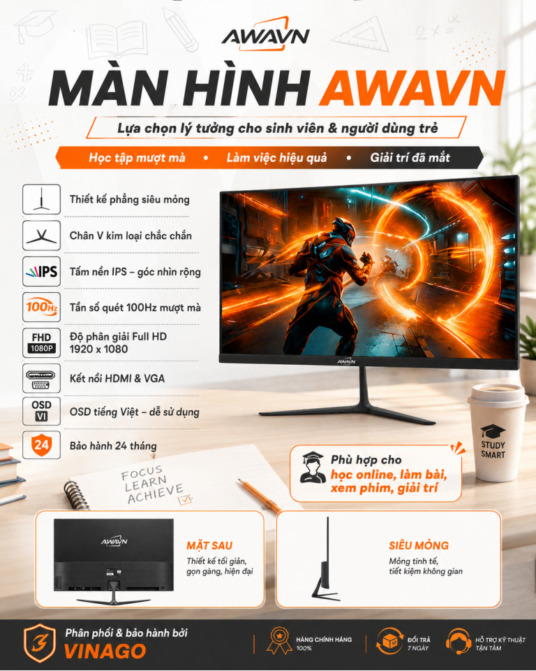 Màn hình AWAVN 23.8inch, 100Hz (VN-24EF100IA) NEW