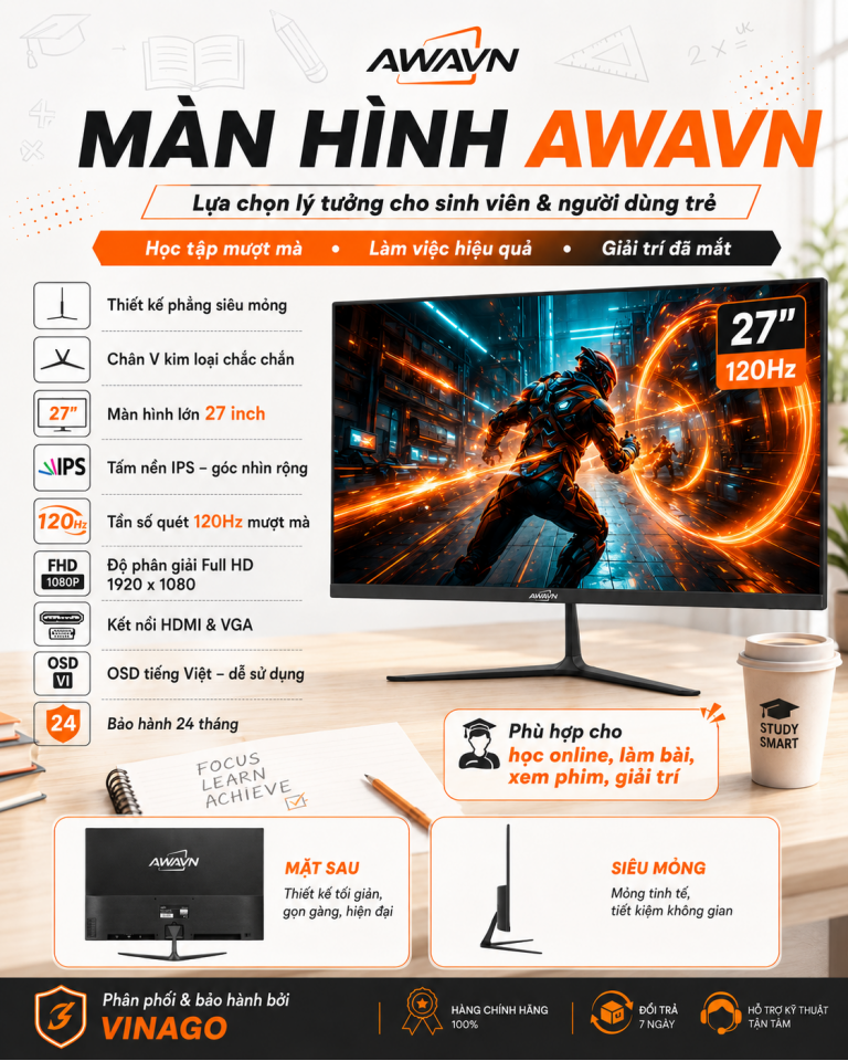 Màn hình AWAVN 27inch, 120Hz (VN-27EF120IA) NEW