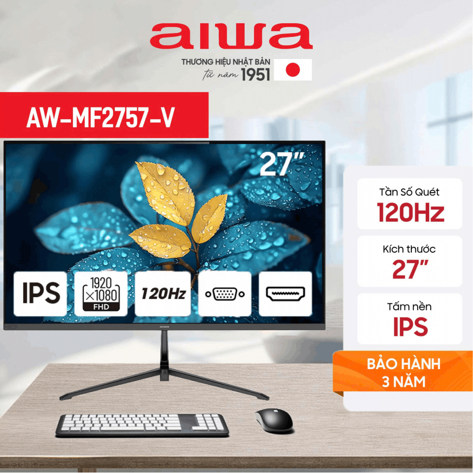 Màn hình Aiwa AW-MF2757-V 27 inch, FHD, IPS 120Hz NEW