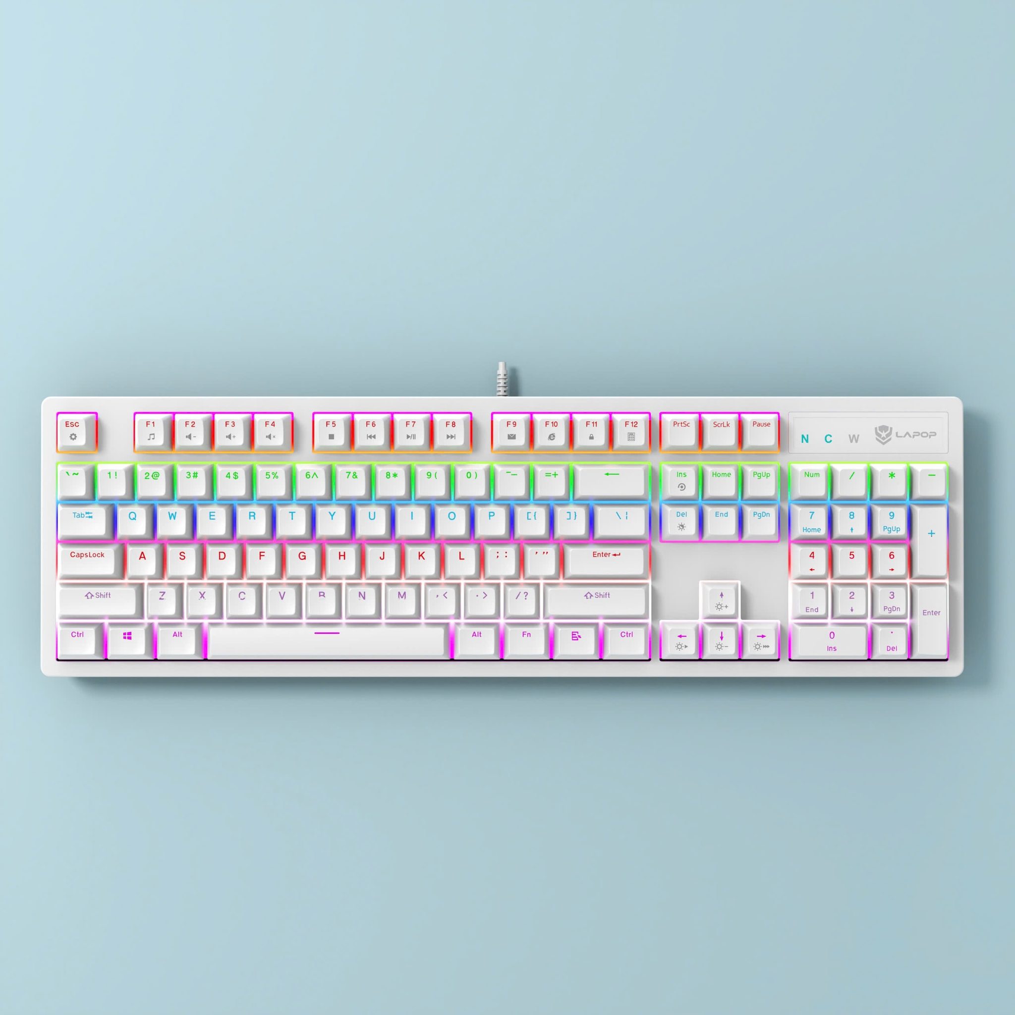 Bàn Phím Cơ Gaming LAPOP WK85 WHITE NEW